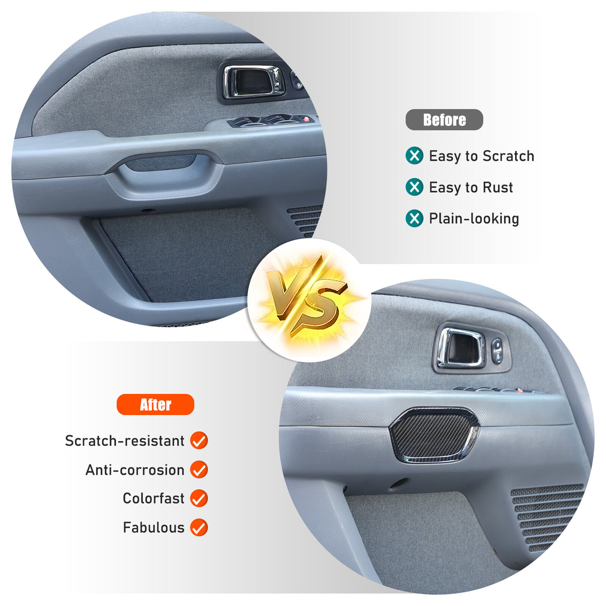 ABS Carbon Fiber Door Panel Armrest Handle Bowl Trim For Honda Pilot 03-08 US 5
