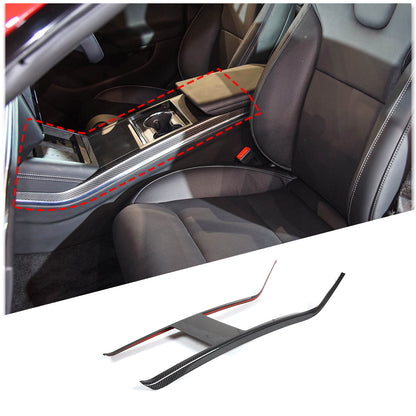 Real Dry Carbon Fiber Center Console Interior Trim Cover For Tesla Model S 23+ 14