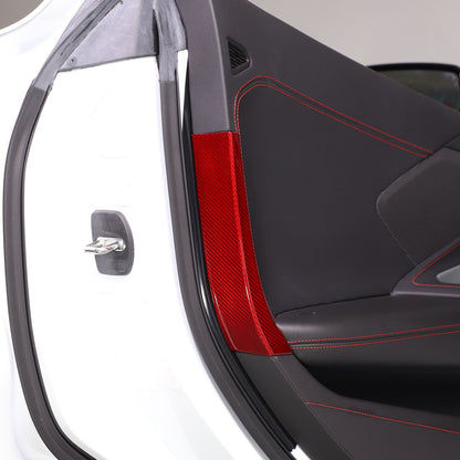 Red Real Carbon fiber Interior Door Panel trim Cover Frame For Corvette C8 20-26 2