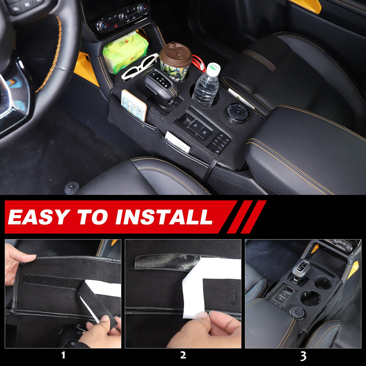 Suede Cloth Center Console Gear Shift Trim Cover For Ford Ranger T9 2023+ 5