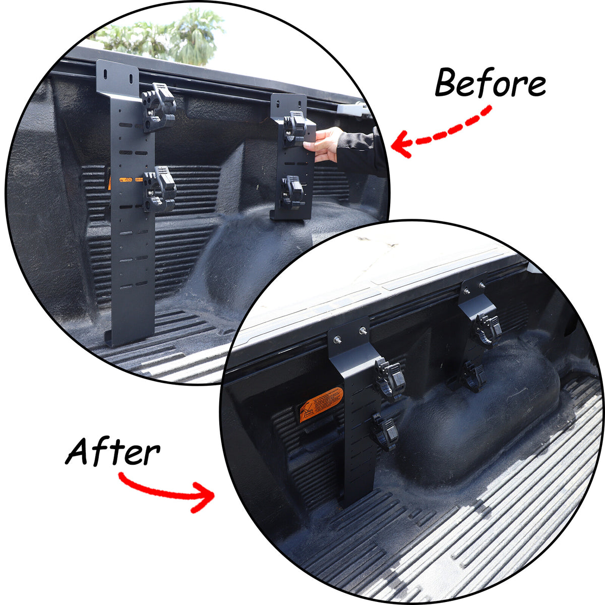 Black Steel Cargo Box Side Rail Tool Mounting Bracket Fits Toyota Tundra 2014-21 3