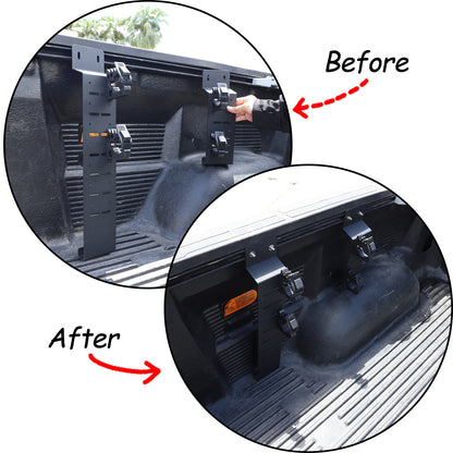 Black Steel Cargo Box Side Rail Tool Mounting Bracket Fits Toyota Tundra 2014-21 3