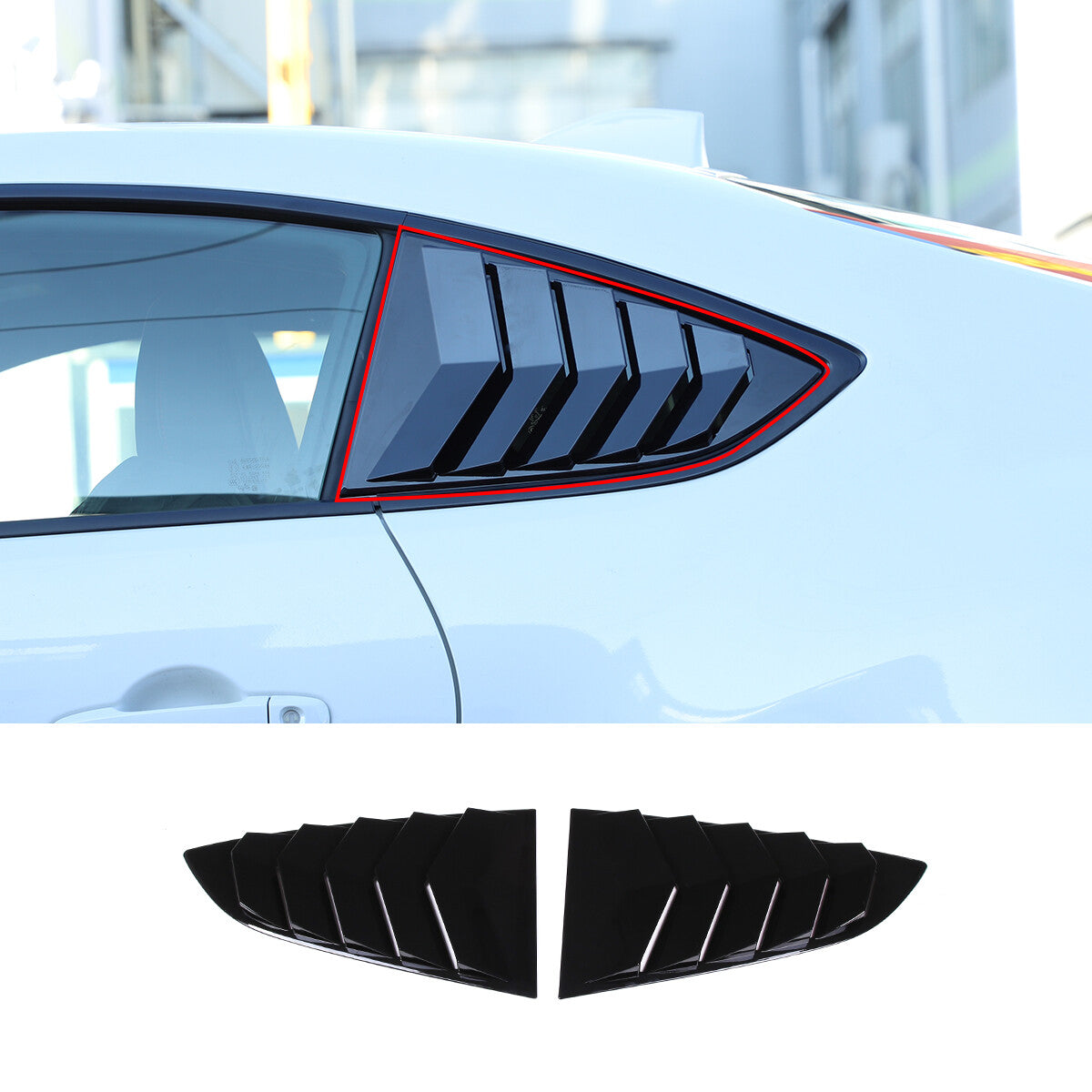 Black Rear Window Louvers Shutters Cover Trim For Toyotaa 86/Subaru BRZ 2022 1