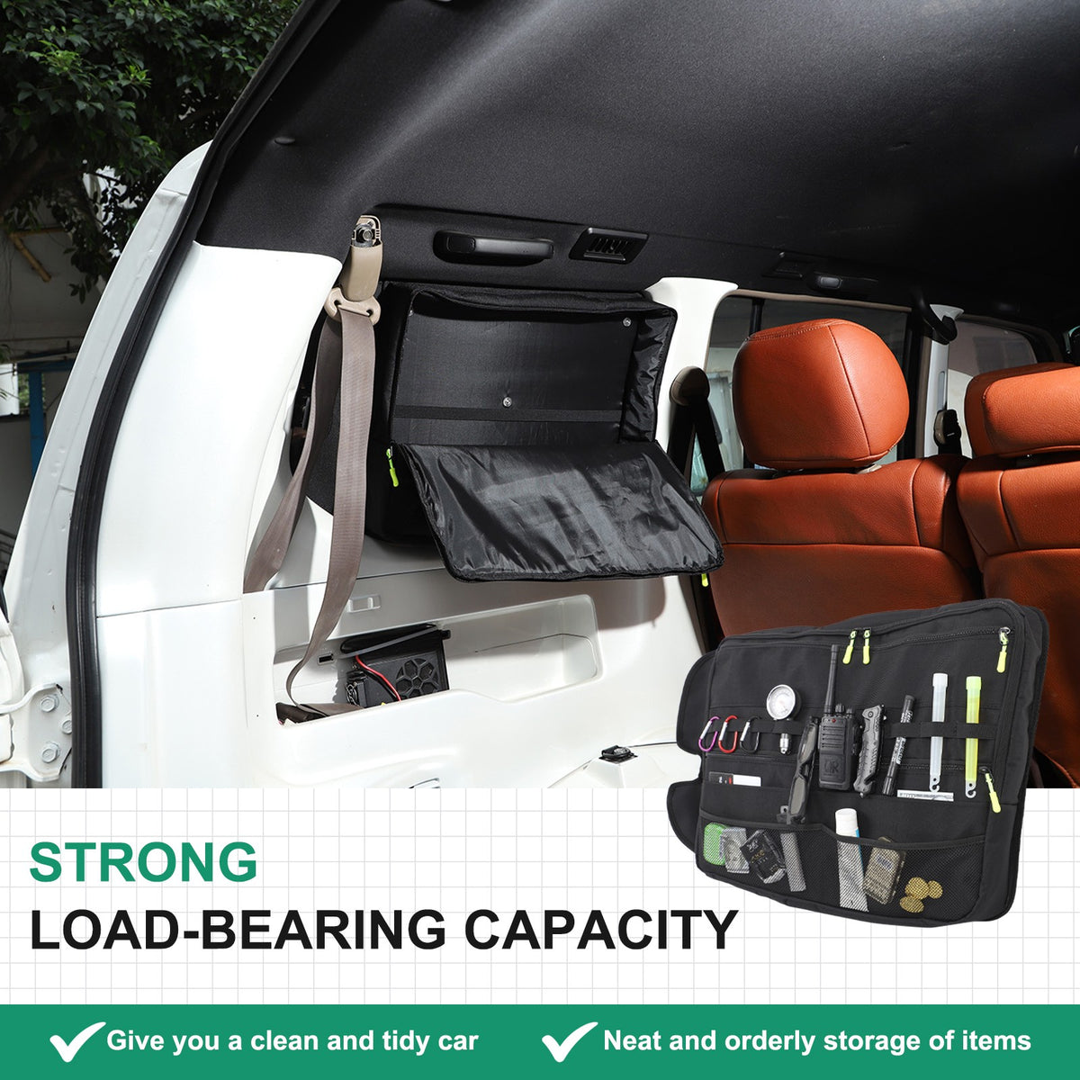 Trunk Side Left Side Window Storage Bag For Toyota Prado 1996-2002 1