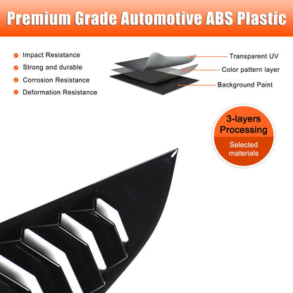 Piano Black Rear Window Triangle Louver Shutter Trim For Nissan 400Z Z34 21+ US 5