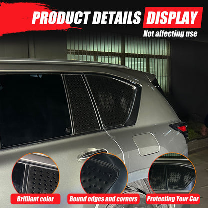 Black Aluminum Rear Triangular Window Honeycomb Panel Trim For Lexus LX J300 22+ 17