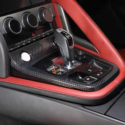 Real Carbon fiber Center Console Gear Shift Panel Trim for Jaguar F-type 13-22 4