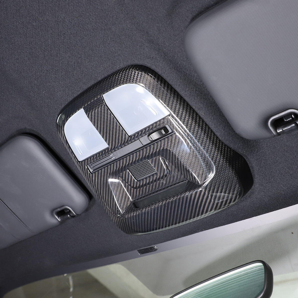 Real Carbon Fiber Reading Light Lamp Frame Cover Trim For Subaru 2022-2023 4