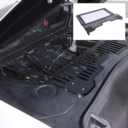 Black Aluminum Engine Hood Transparent Panel Cover Trim For Corvette C8 20+ 6