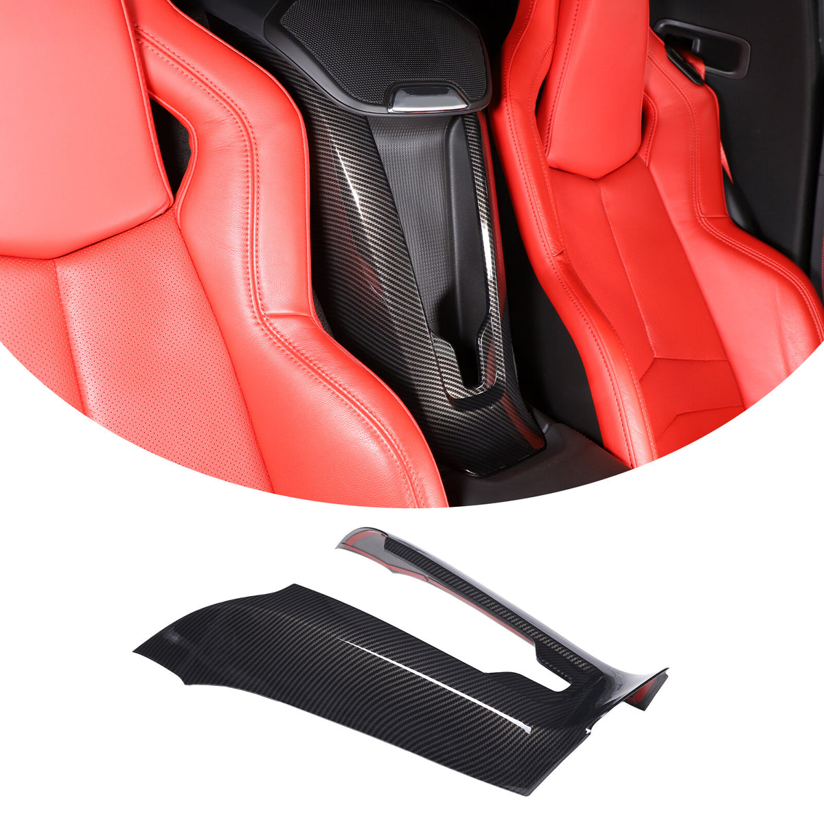 ABS Carbon Fiber Interior Center Console Cover Trim Kit For Corvette C8 2020-26 4