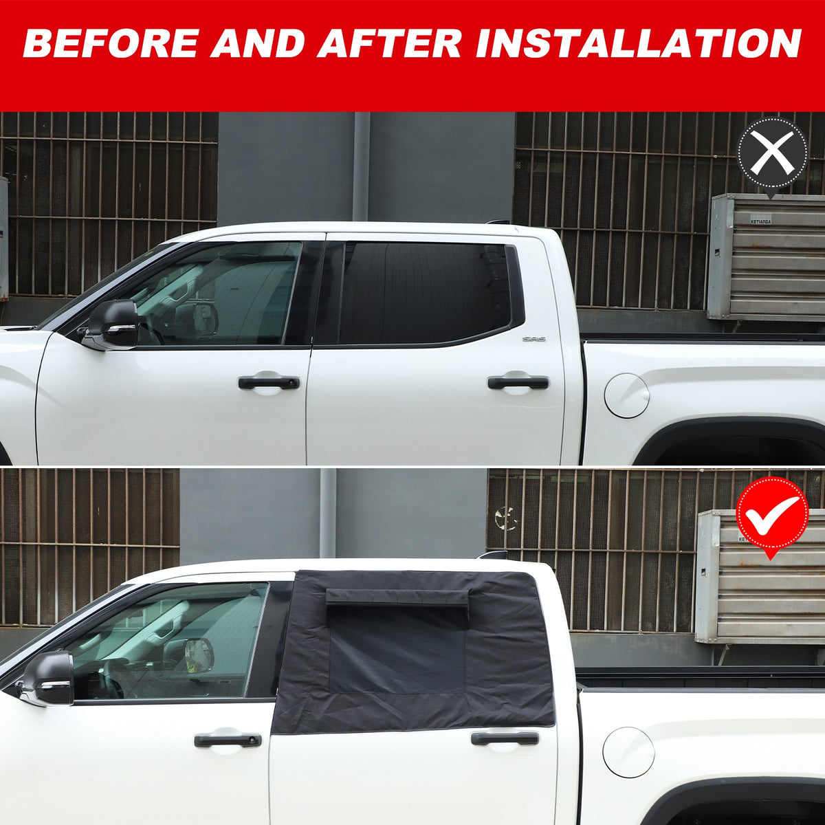 Rear Window Sun Shade Sun Visor Protector Sunshade For Toyota Tundra 2022+ 22