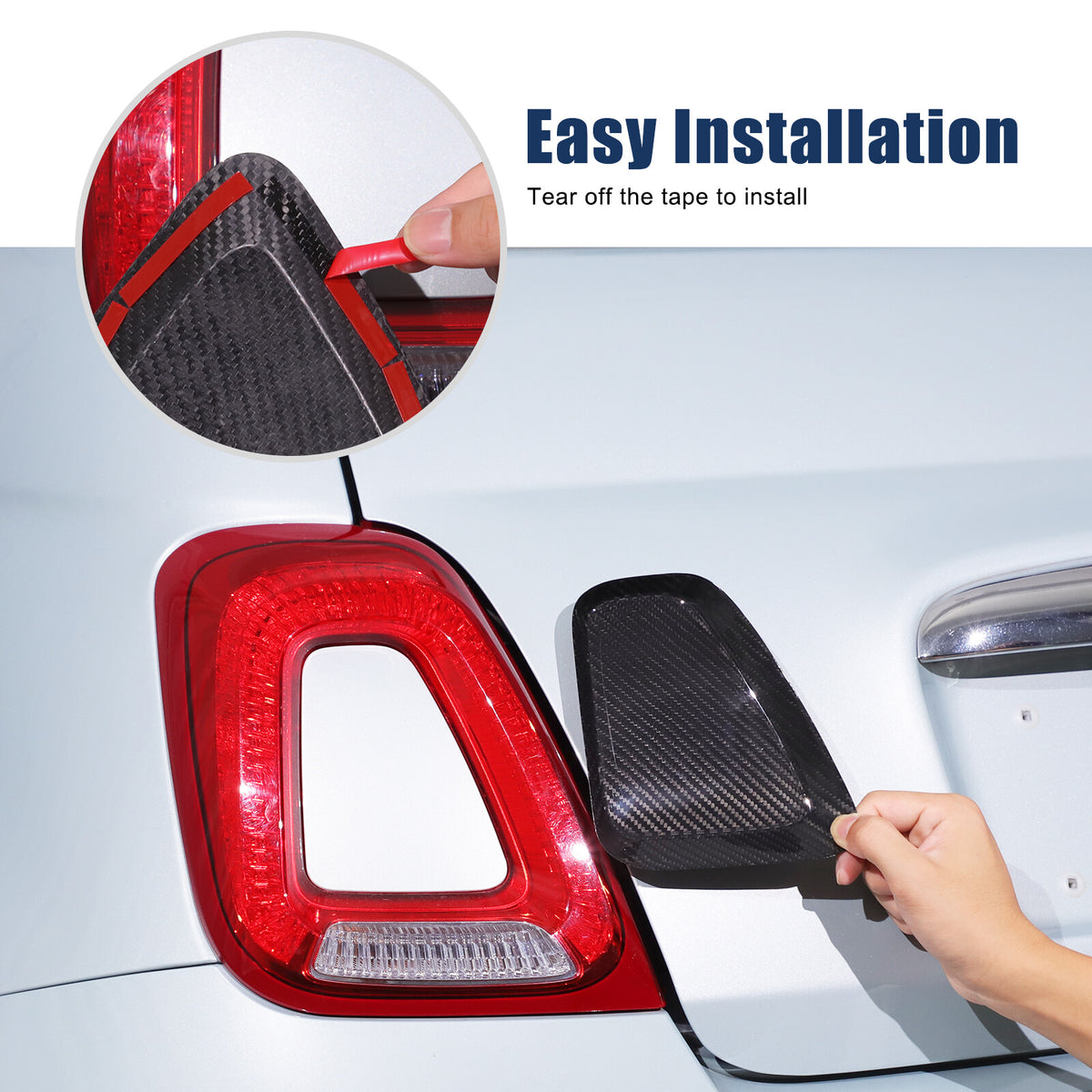 Real Carbon Fiber Rear Tail Light Panel Trim for Fiat 500 Abarth 595 695 16+ 18