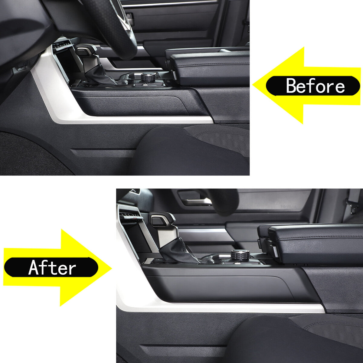 Matte Black ABS Interior Decoration Cover Trim Kit For Toyota Tundra 2022-26 US - Variants 21-25 5