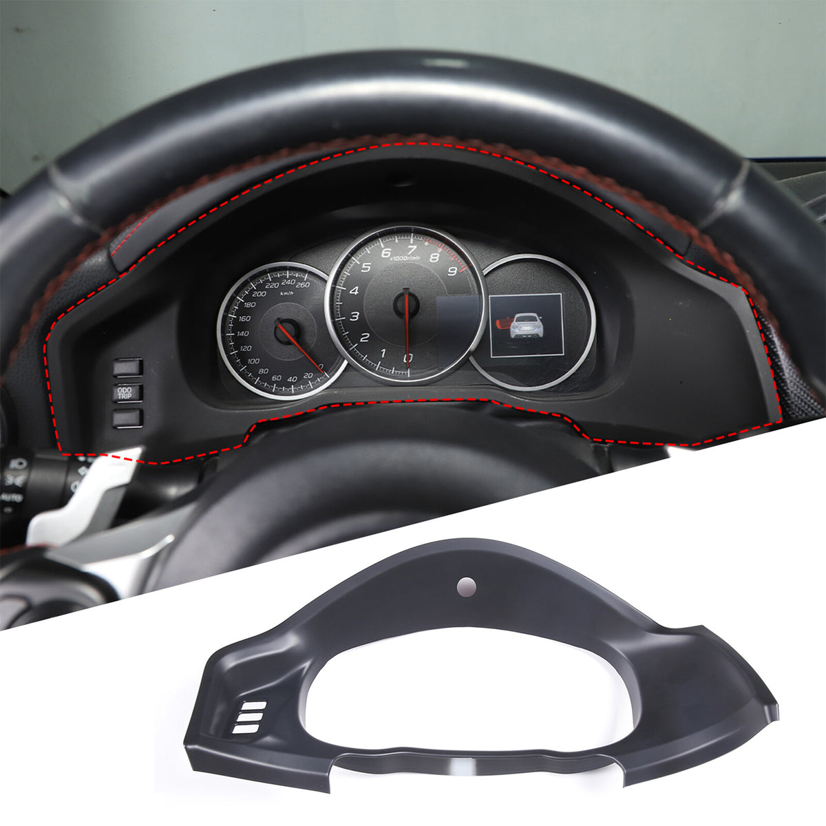 Matte Black Car Dashboard Panel Frame Cover Trim For 2012-2020 Subaru BRZ 2