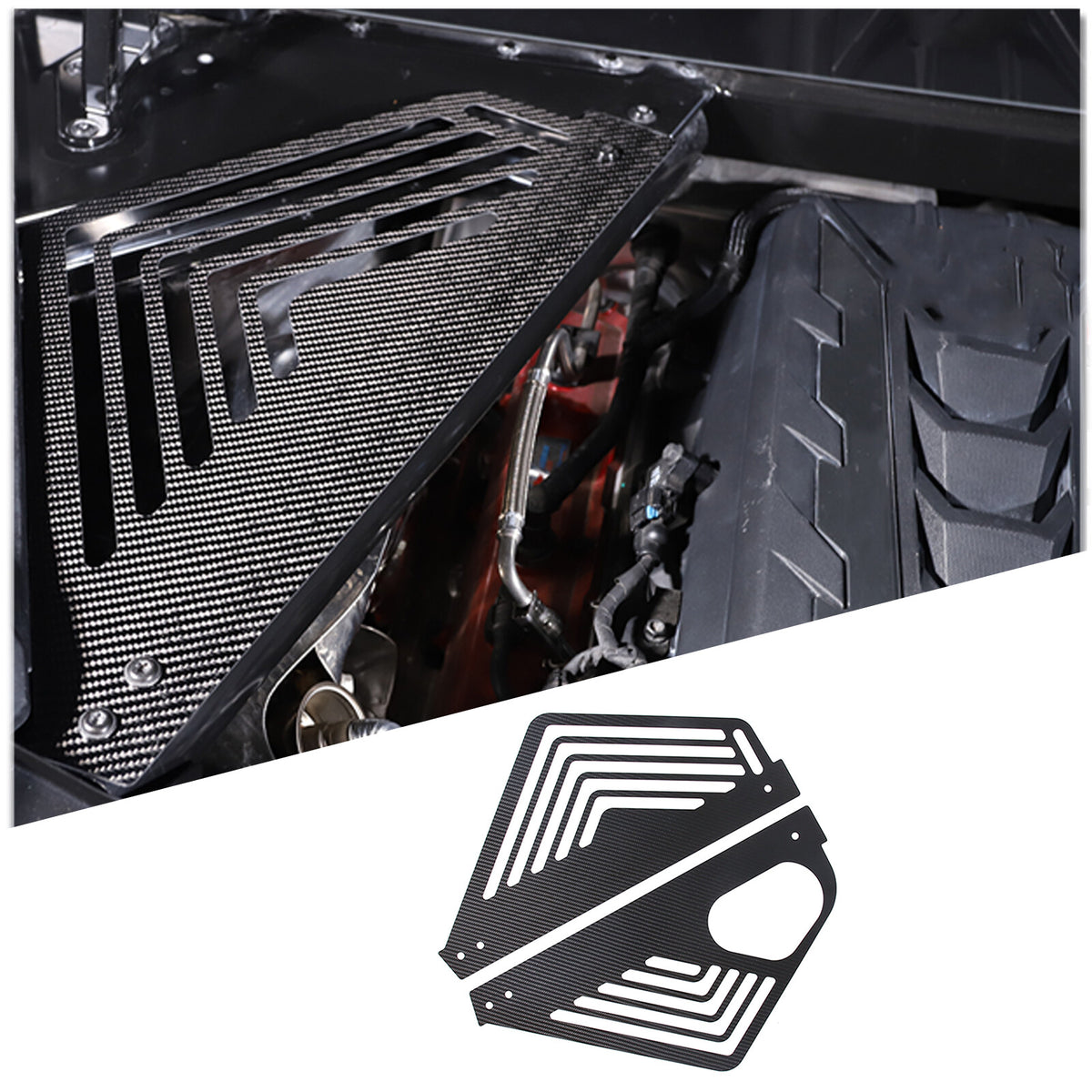 For 20-2025 C8 Corvette Carbon Fiber Engine Bay Trim Panel Overlay Accents Cover 13