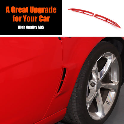 Red ABS Carbon Fiber Rear Fender Vent Trim Frame For Corvette C6 2005-2013 14