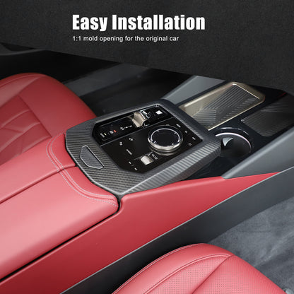 Matte Carbon Fiber Console Gear Panel Trim Cover For BMW 5 Series G60 i5 2024+ 15