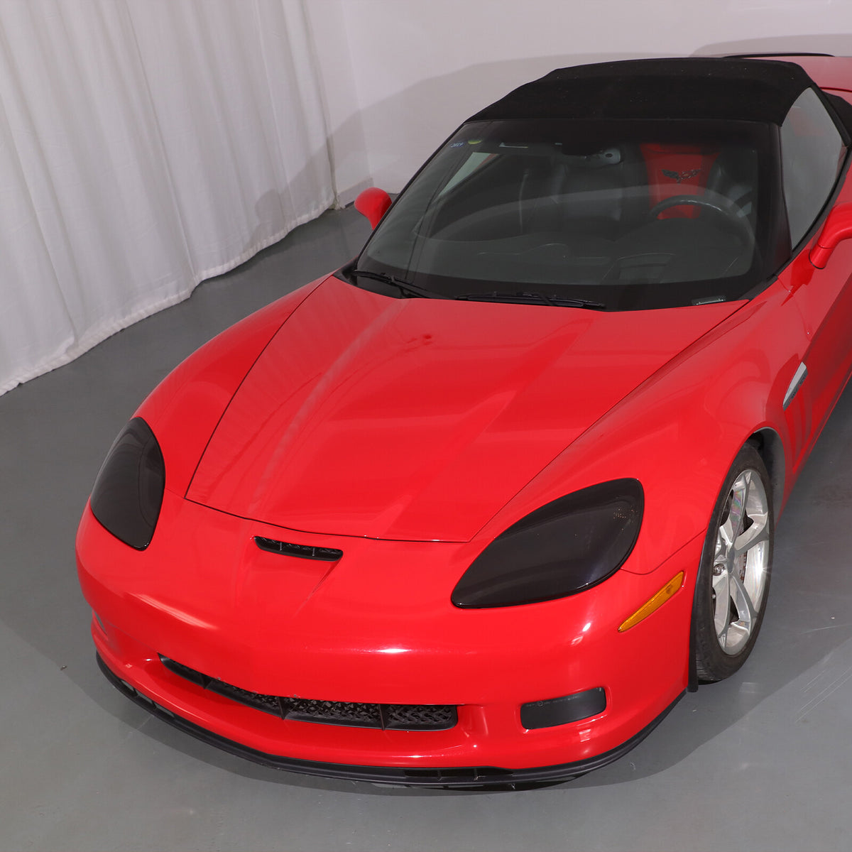 Smoked Blackout Headlight Lamp Cover Bezel Overlay Trim For Corvette C6 2005-13 14