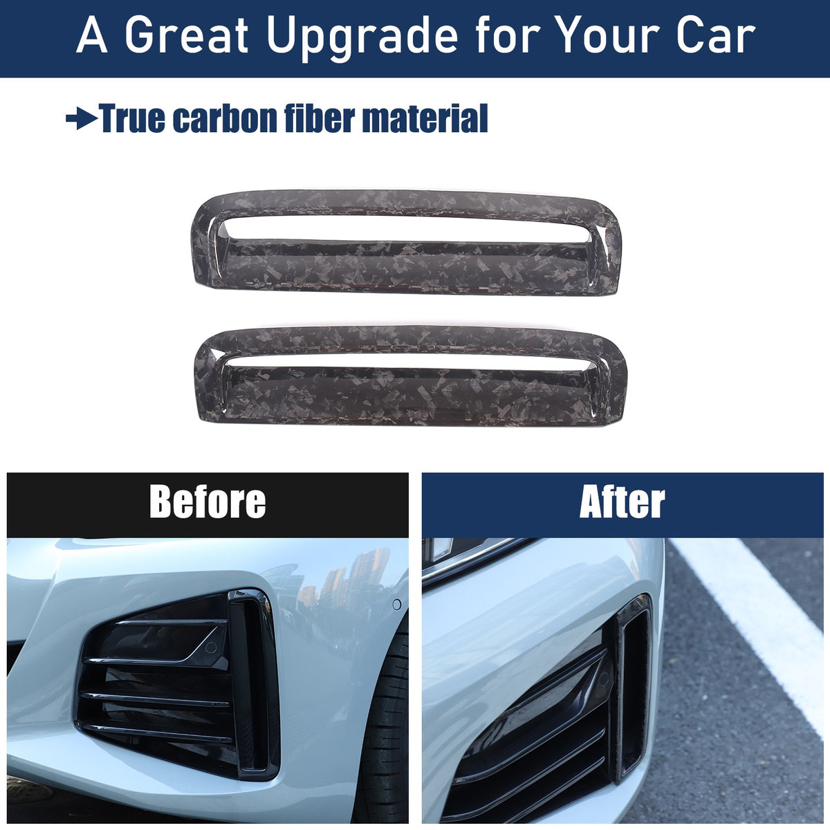Forged Carbon Fiber Front Bumper Side Grill Trim For BMW 4 series 430i 440i 22+ 1
