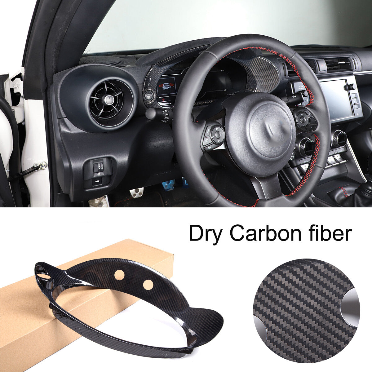 Dry Carbon Fiber Tachometer Frame Cover Trim Fit For GR86 ZD8 BRZ STI 2022-2023 1