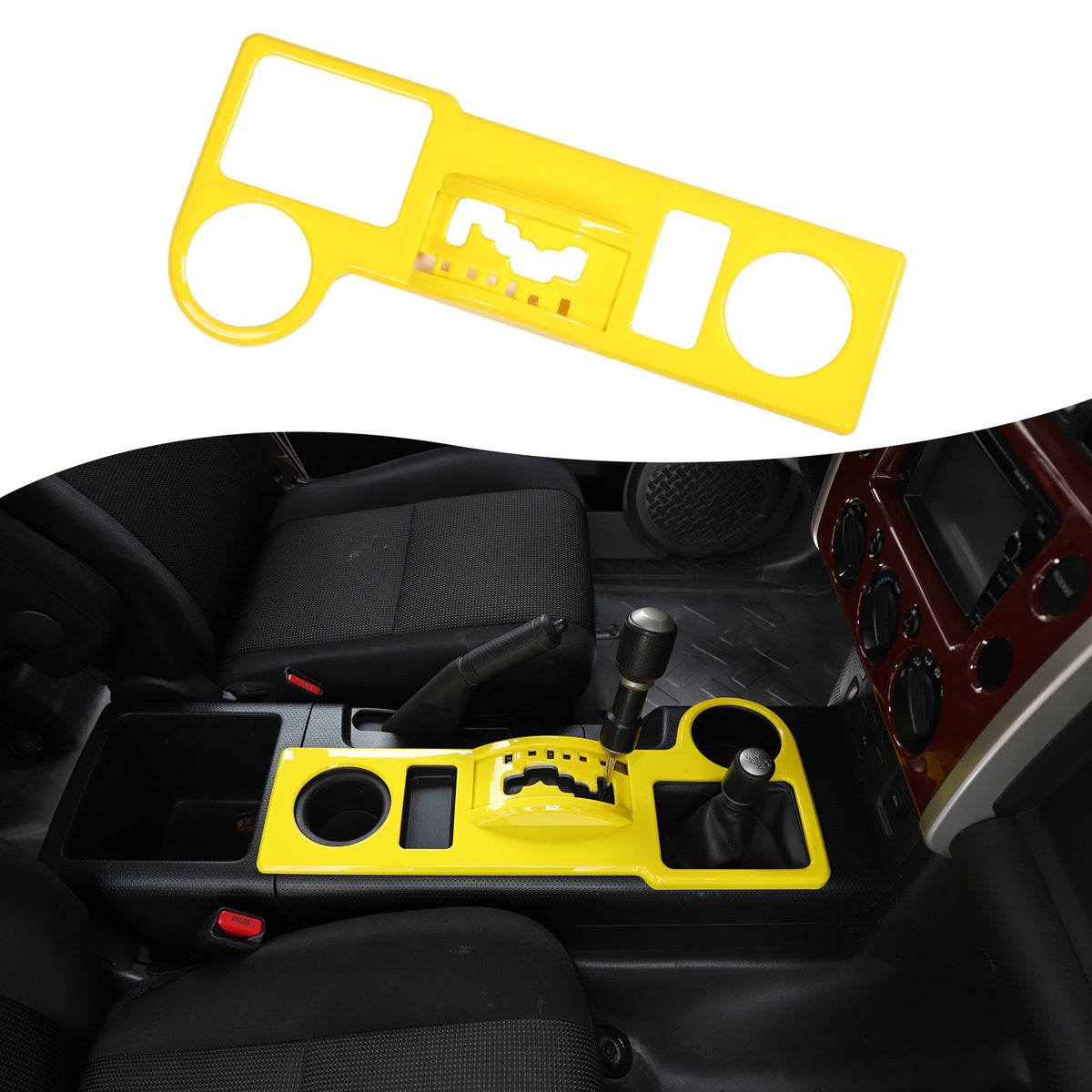 Yellow ABS Shift Panel Frame For Toyota FJ Cruiser 2007-2021 10