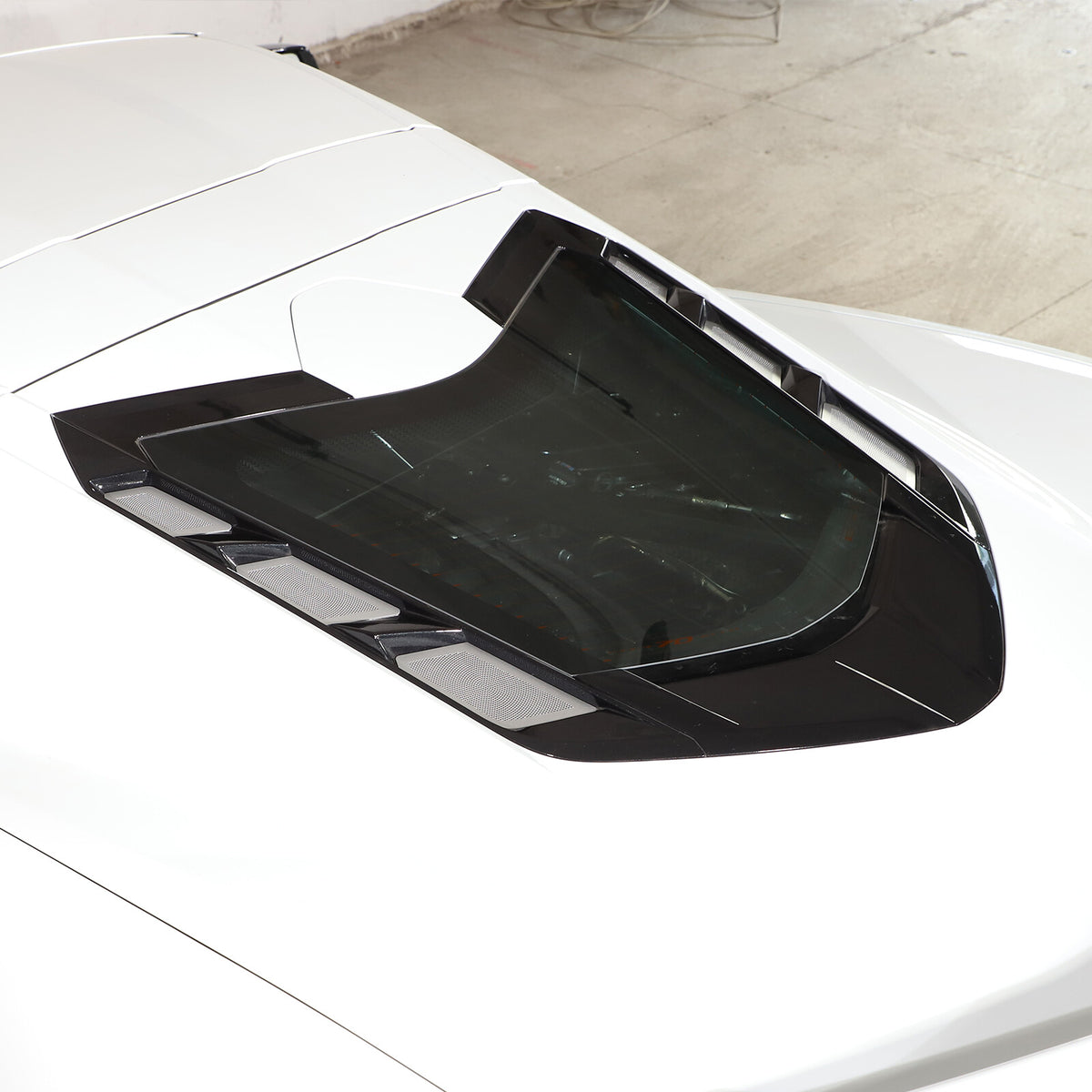 Stainless Steel Perforated Rear Hood Vent Inserts for 2020-26 C8 Corvette Coupe 11