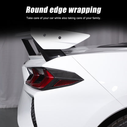 Real Carbon Fiber Rear Taillight Side Trim Cover for Corvette C8 2020+ US 13