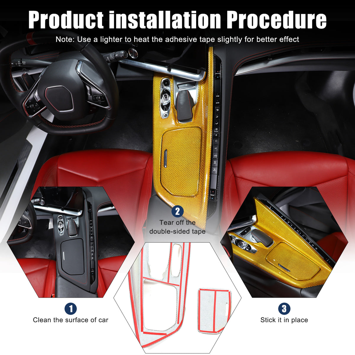 Real Carbon Fiber Center Console Gear Shift Panel Cover For Corvette C8 2020-25 14