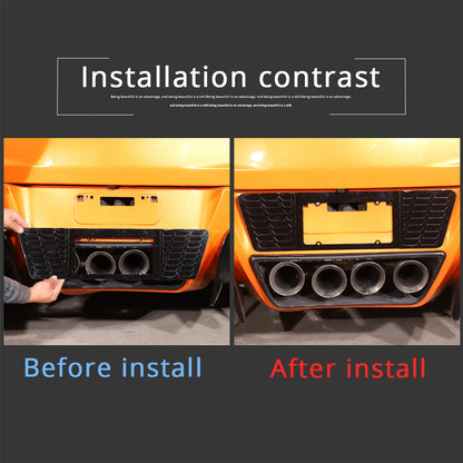 Black Alloy Rear License Plate Filler Panel Fit For Corvette C7 2014-2019 4
