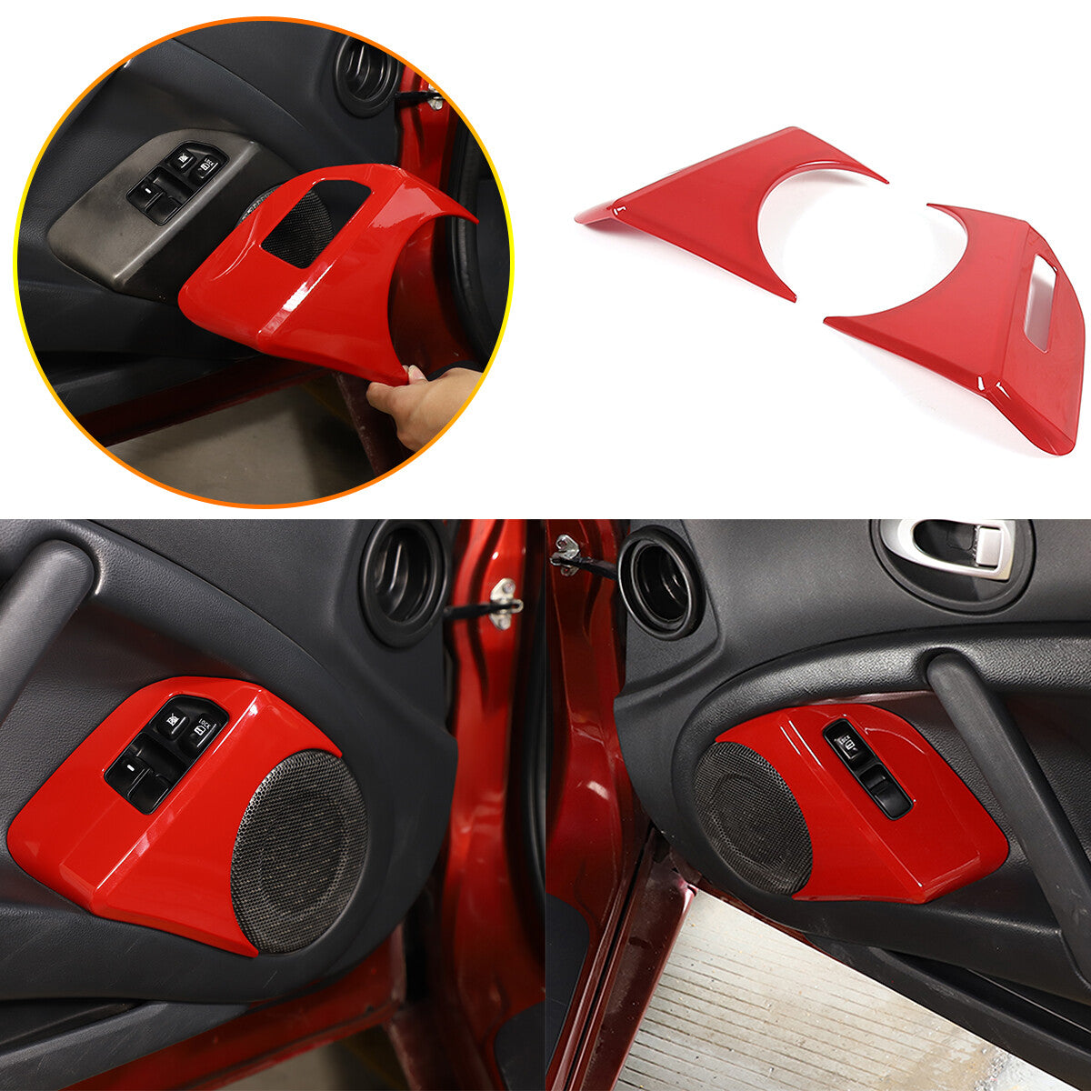 7pcs Red ABS Interior Center Console Trim Cover For Mitsubishi ECLIPSE 2006-11 6