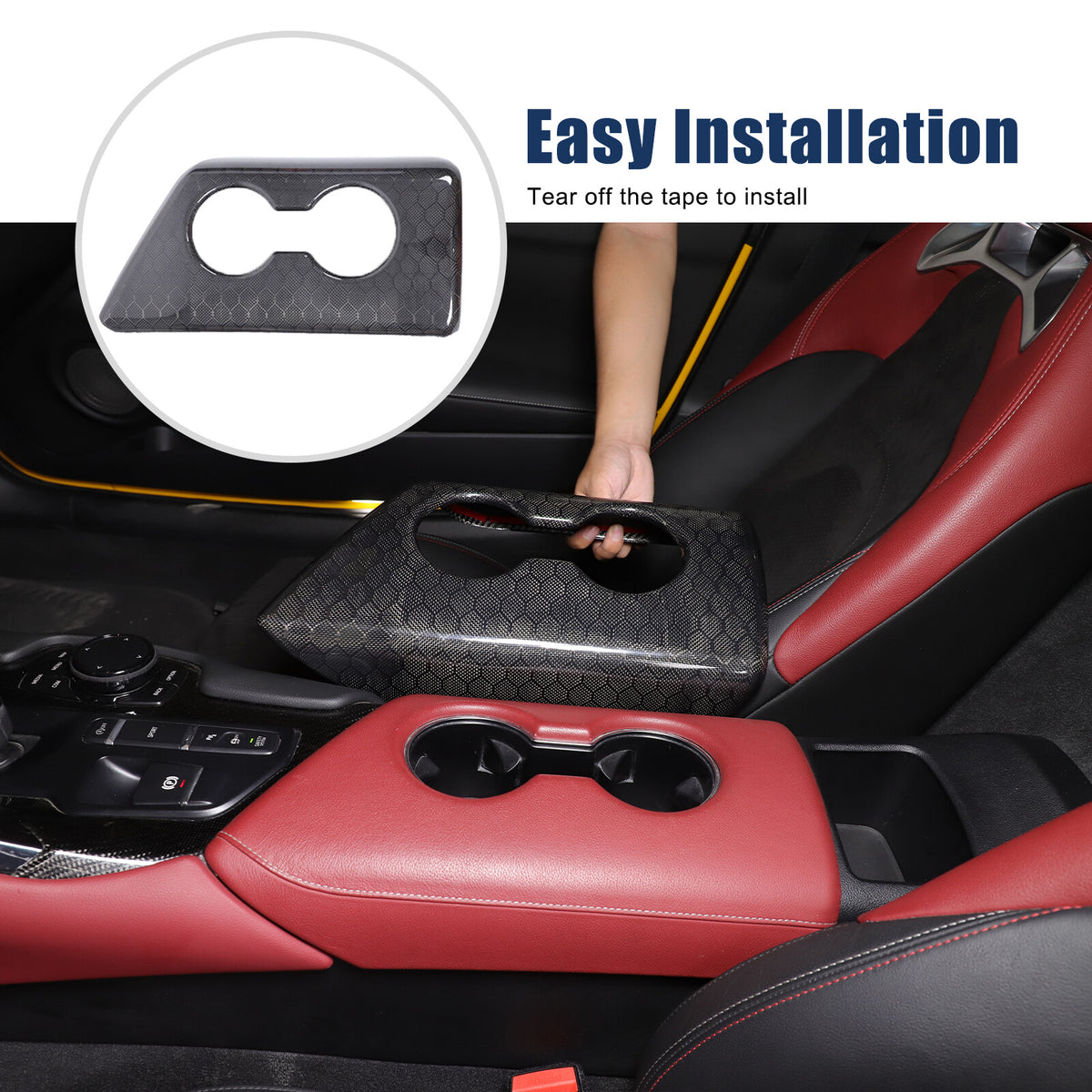 Real Carbon Fiber Center Armrest Box Panel Trim Cover For Toyota Supra A90 19-24 9