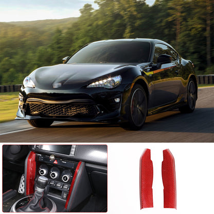 Red Carbon Fiber Center Control Side Panel Trim For Subaru BRZ Scion FR-S 12-20 8