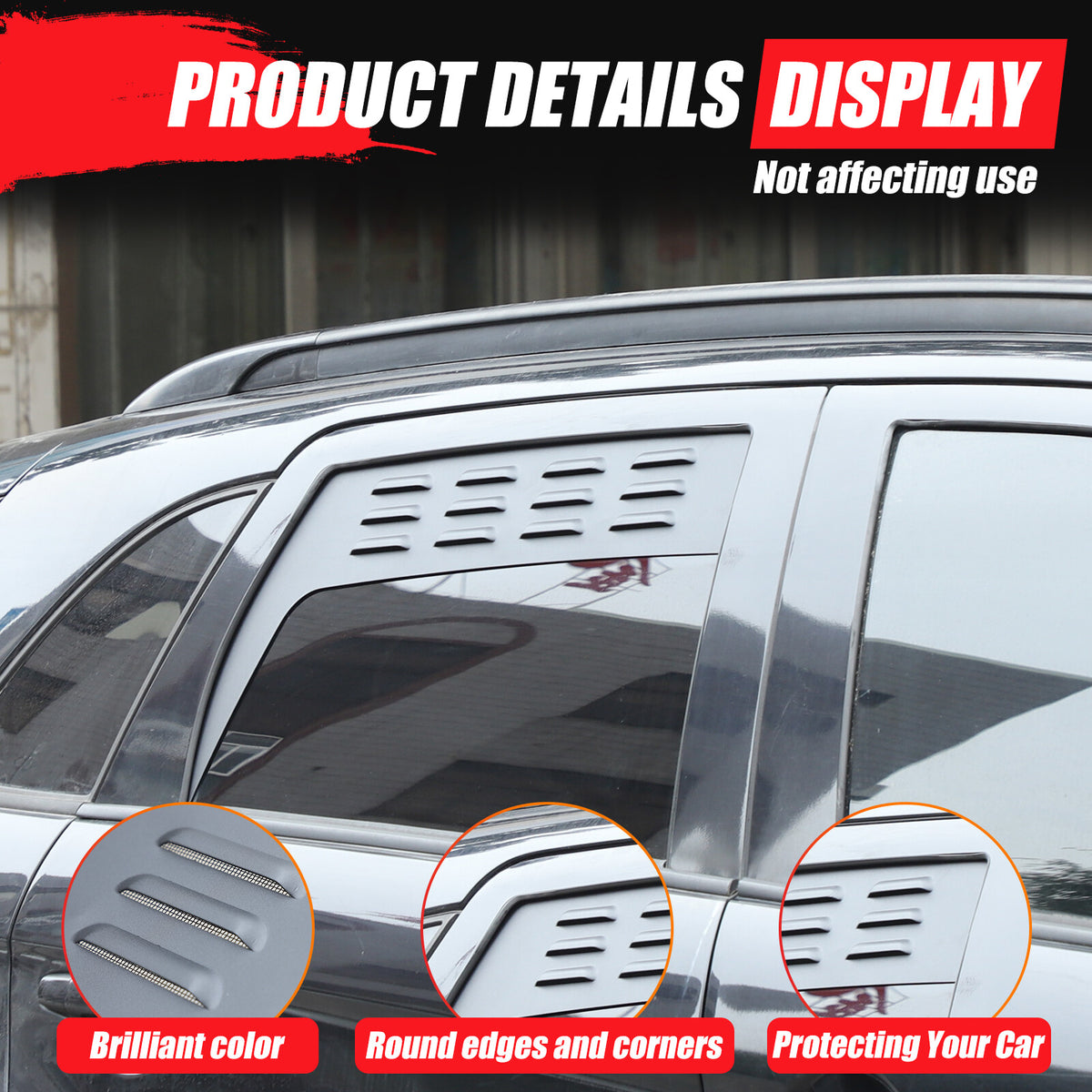 Alloy Rear Window Louver Shutter Cover Trim For Mitsubishi Outlander Sport 11-18 21