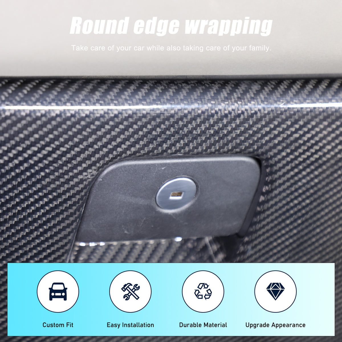 Real Carbon Fiber Passenger Side Glove Box Panel Trim For LR Defender L663 20+ 10