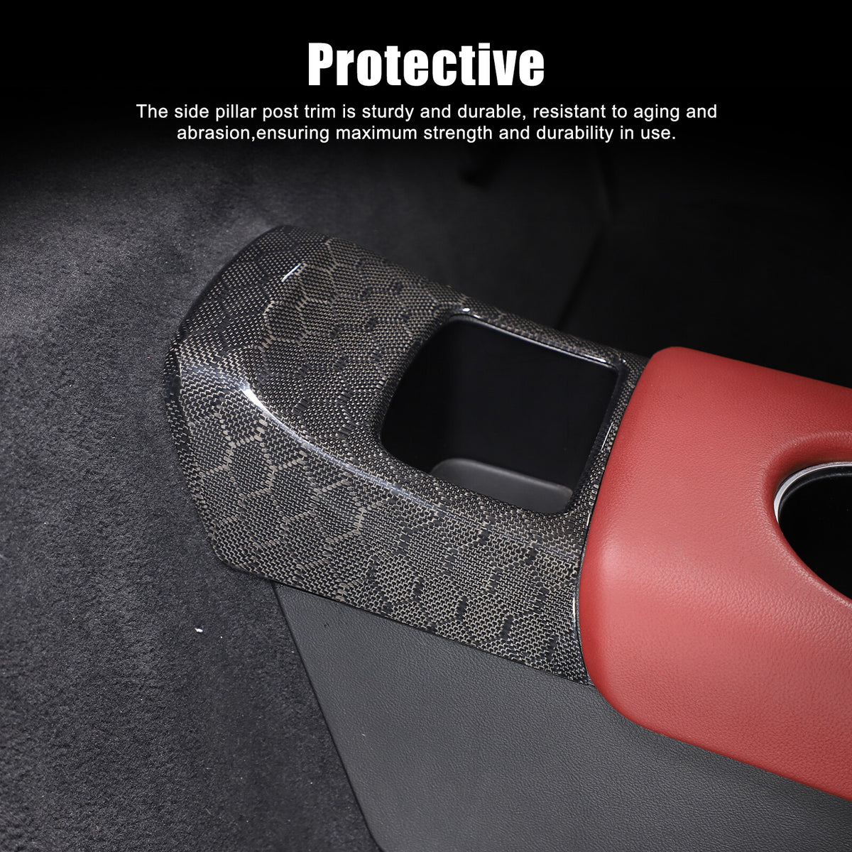 Honeycomb Carbon Fiber Rear Storage Box Panel Trim For Toyota Supra A90 2019-24 3