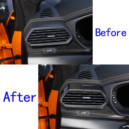 2pcs real carbon fiber side air outlet frame trim For Lamborghini URUS 18-23 2