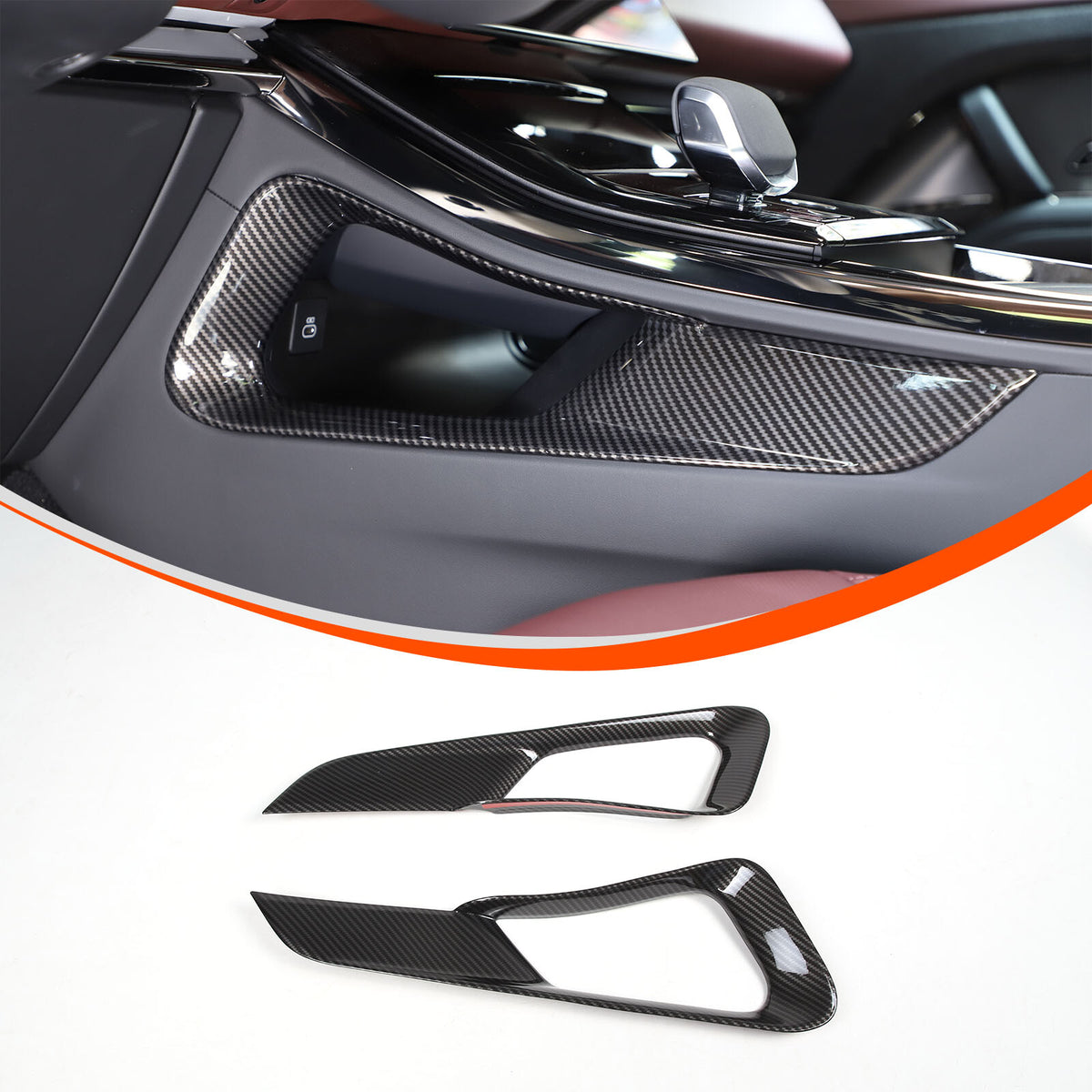 ABS Carbon Fiber Center Console Gear Shift Strip Trim For Range Rover Sport 23+ 16