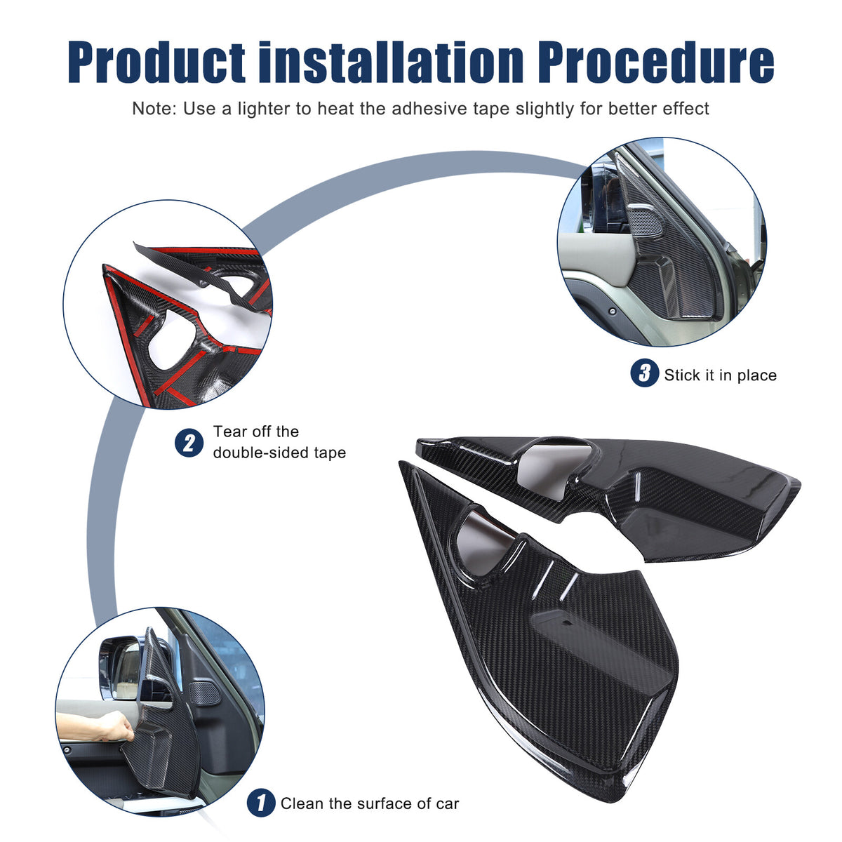 Real Carbon Fiber A pillar Door Speaker Trim Cover For Land Rover Defender 20-24 11
