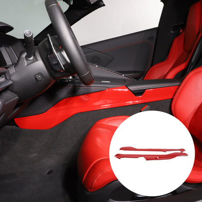 ABS Red Car Side Center Console Strips Trim For Corvette C8 Z51 Z06 2020-26 15