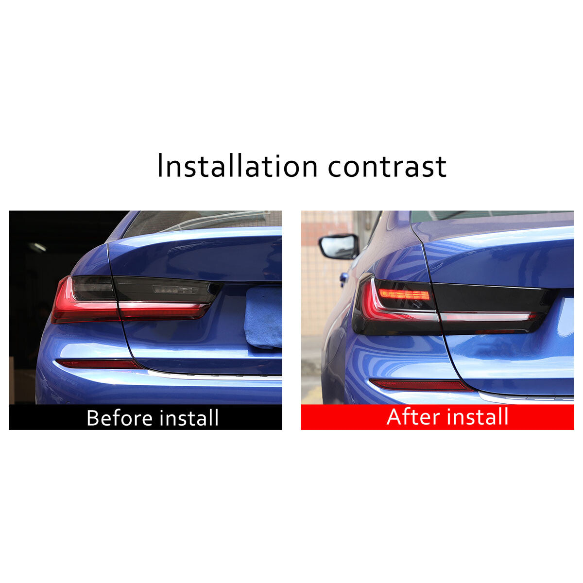ABS Smoked Black Tail Light Lamp Cover Guard Trim For BMW 3 Series 20-22 6