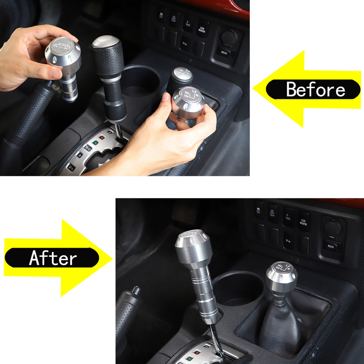 Replacement Silver Aluminum Alloy Gear Shift Knob For Toyota FJ Cruiser 07-21 US 7