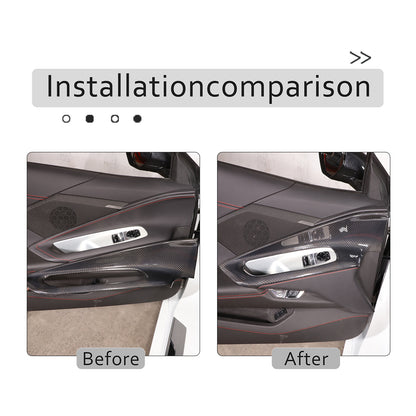 Carbon Upper Door Panel Cover Interior For Corvette C8 Stingray Z06 Z51 2020-26 11