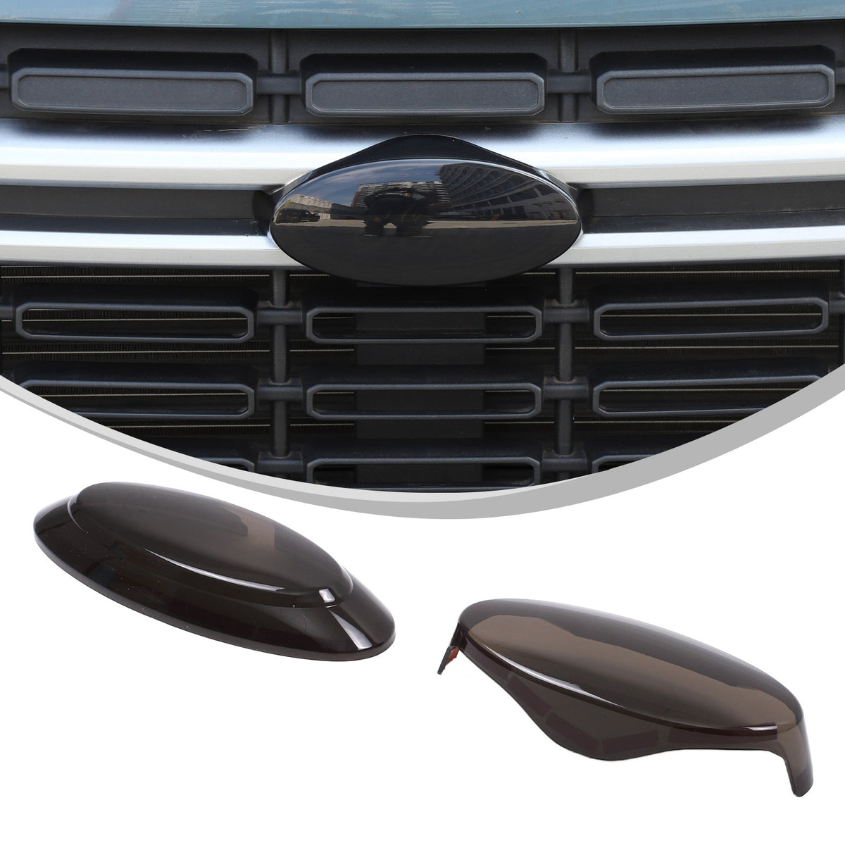 Smoked Black Front Rear Tail Light Emblem Full Trim Set For Ford Maverick 22+ 14