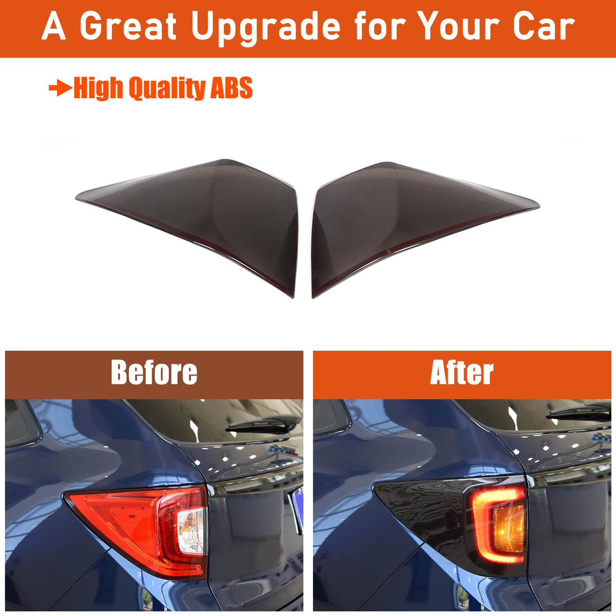 Transparent Gray ABS Tail Light Tint Cover Trim For Honda Passport 2019-2023 24