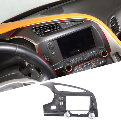 Real Carbon Fiber Center Dashboard AC Air Vent Cover Trim For Corvette C7 14-19 6