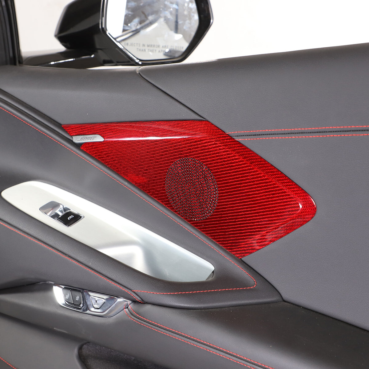 Red Real Carbon Fiber Full Interior Set Decor Trim Kit for Corvette C8 20-25 - Styles 51-55 67
