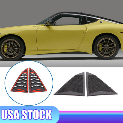 Carbon ABS Rear Window Triangle Louver Shutter Trim For Nissan 400Z Z34 2021+ 1