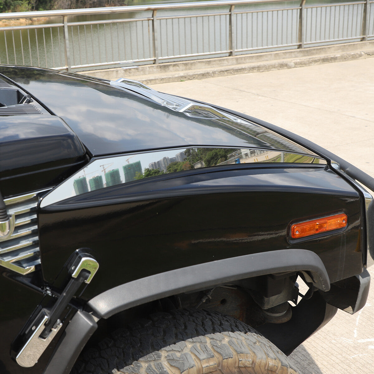 Chrome Stainless Steel Hood Accent Trim Cover For 2003-2009 Hummer H2 US 14