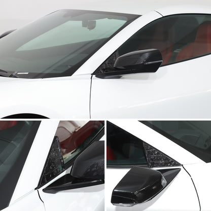 Forged Real Carbon Fiber A-Pillar Triangle Trim Cover For Corvette C8 2020+ 5