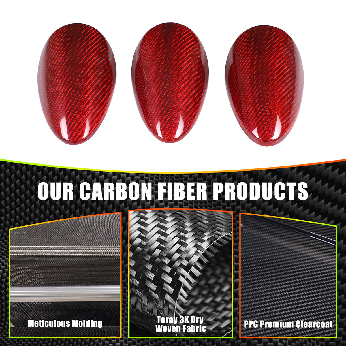Red Real Carbon Fiber Interior Center Console Trim For Nissan Z 400Z RZ34 2023+ 103